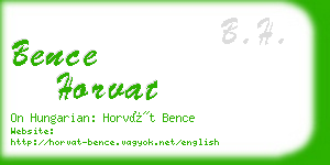 bence horvat business card